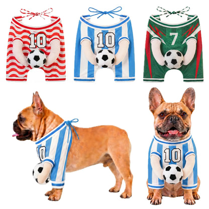 Pet Clothes, Dog Clothes, Cute Photo-Ready Breathable Summer Outfit for Small/Medium Pets. Fun Dog Costume with Stuffed Ball and Faux Hands.