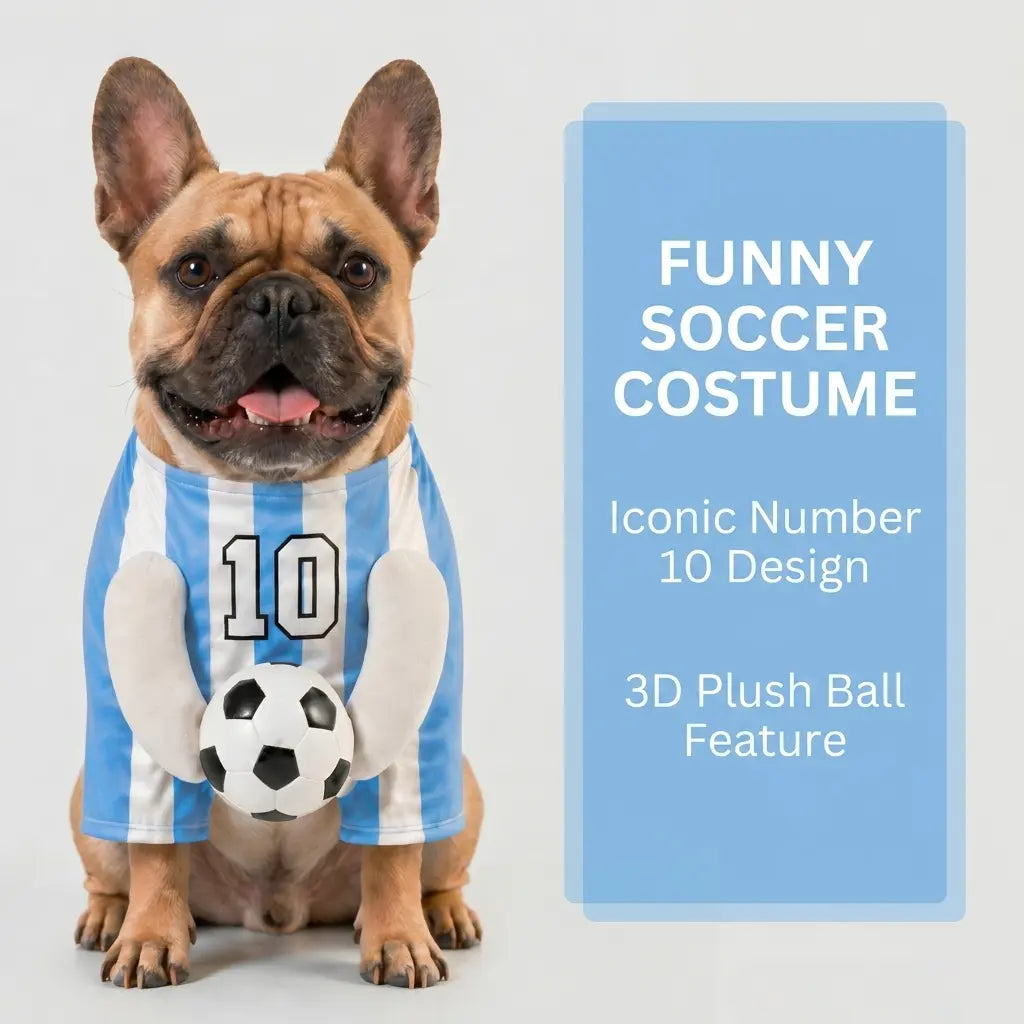 Pet Clothes, Dog Clothes, Cute Photo-Ready Breathable Summer Outfit for Small/Medium Pets. Fun Dog Costume with Stuffed Ball and Faux Hands.