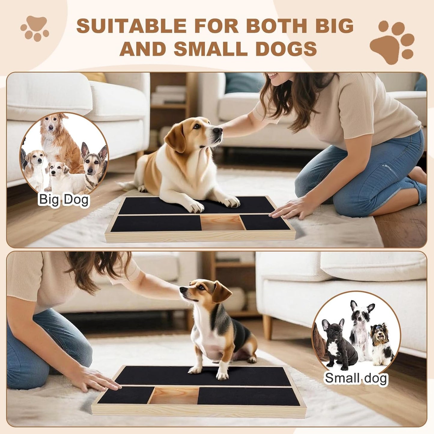 Dog Nail Scratch Board,Dog Nail Scratch Pad with Treat Box,Pet Nail File Toy Can Trim Pet Nails Naturally, Use a Special Scratching Board for Large Dogs