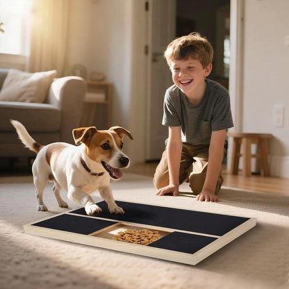 Dog Nail Scratch Board,Dog Nail Scratch Pad with Treat Box,Pet Nail File Toy Can Trim Pet Nails Naturally, Use a Special Scratching Board for Large Dogs