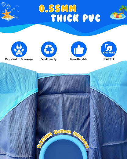 67" Thickened Non-Slip Dog Splash Pad, Summer Outdoor Sprinkler Pool Water Play Mat for Pets and Children