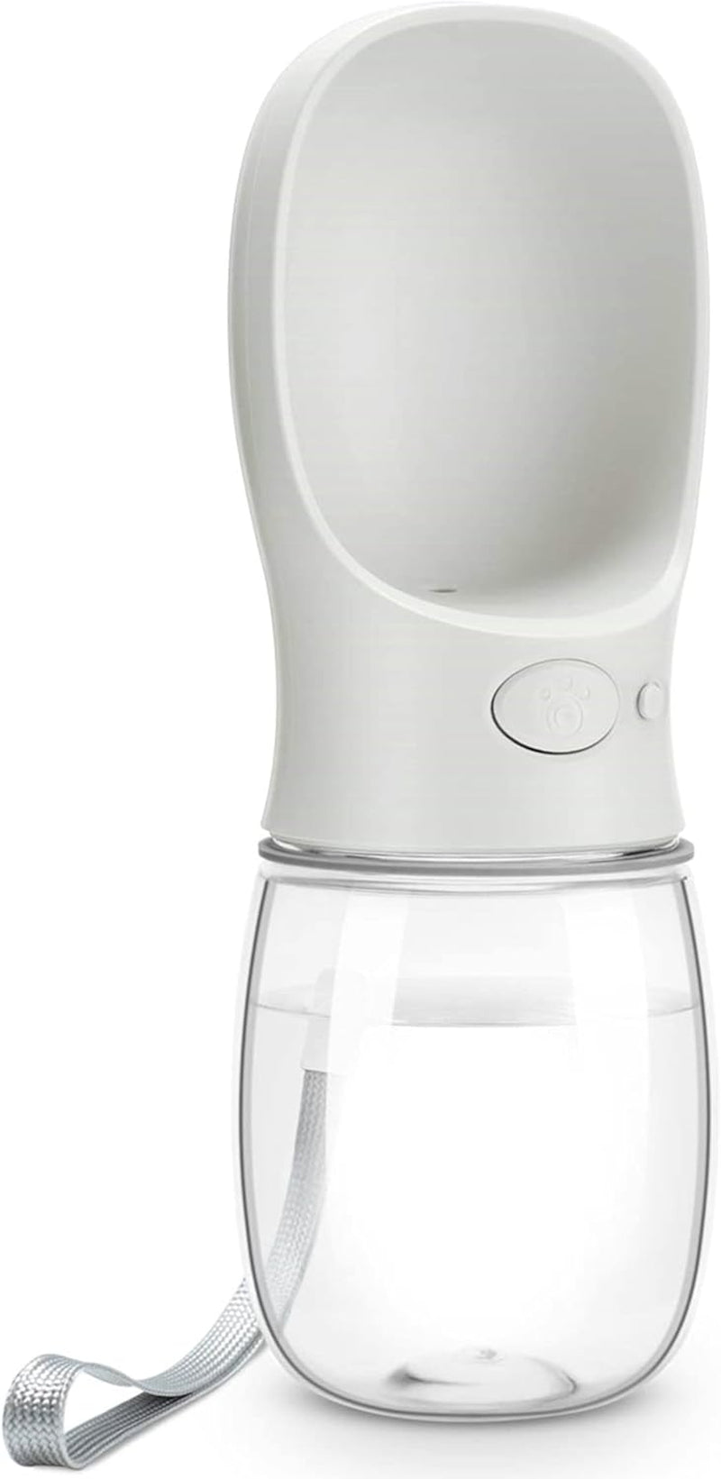 Portable Leak-Proof Dog Water Bottle with Drinking Feeder for Travel - 12oz Milk White