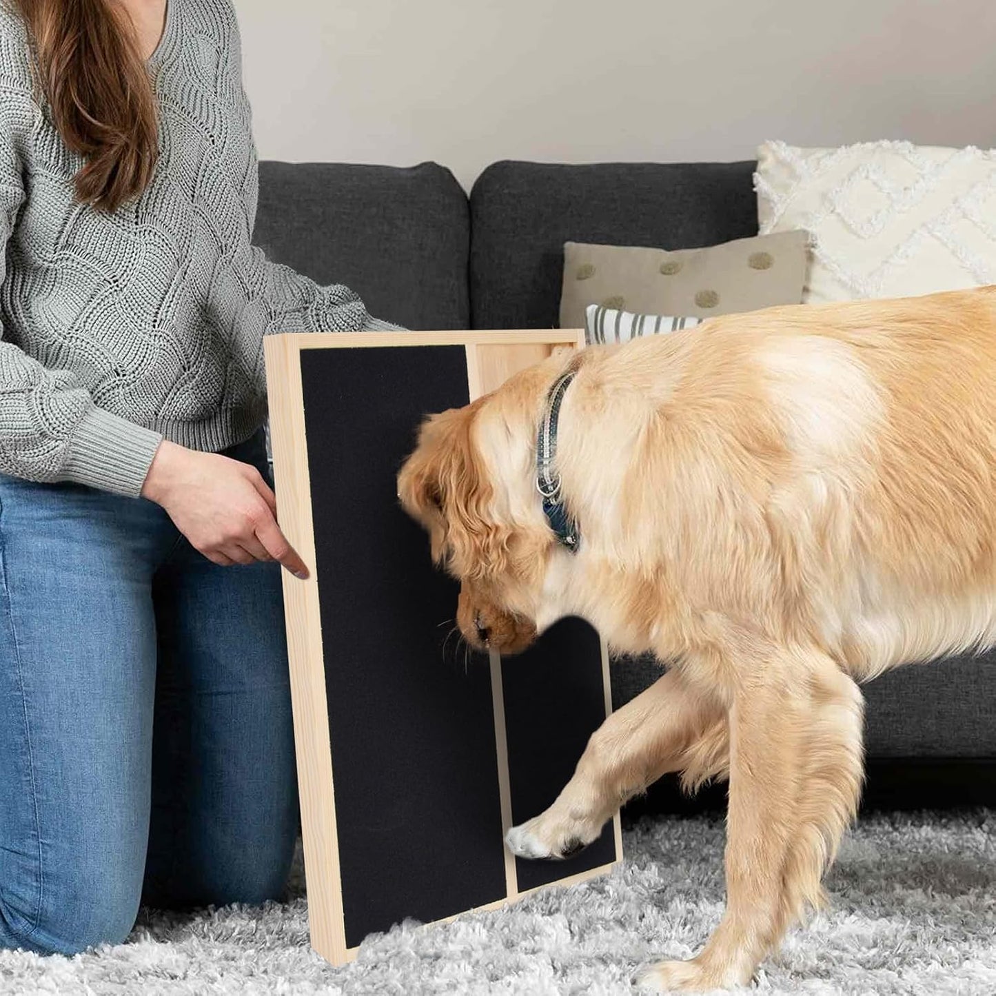 Dog Nail Scratch Board,Dog Nail Scratch Pad with Treat Box,Pet Nail File Toy Can Trim Pet Nails Naturally, Use a Special Scratching Board for Large Dogs