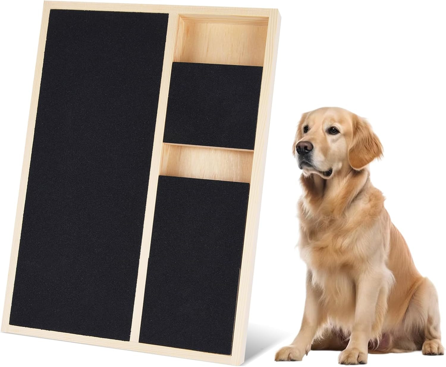 Dog Nail Scratch Board,Dog Nail Scratch Pad with Treat Box,Pet Nail File Toy Can Trim Pet Nails Naturally, Use a Special Scratching Board for Large Dogs
