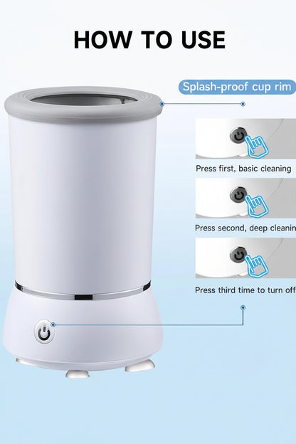 Automatic Dog Paw Cleaner Cup, Electric 2-Speed Foot Washer & Massager, USB Rechargeable Portable Pet Cleaning Tool for Small Medium Dogs & Cats, White