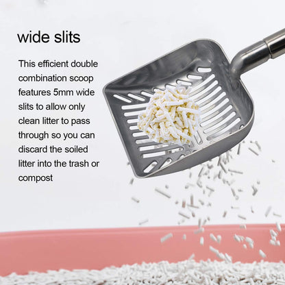 Stainless Steel Cat Litter Scoop 23 Inches Telescoping Litter Scoop with Long Handle Perfect Scooper for Cats and Dogs