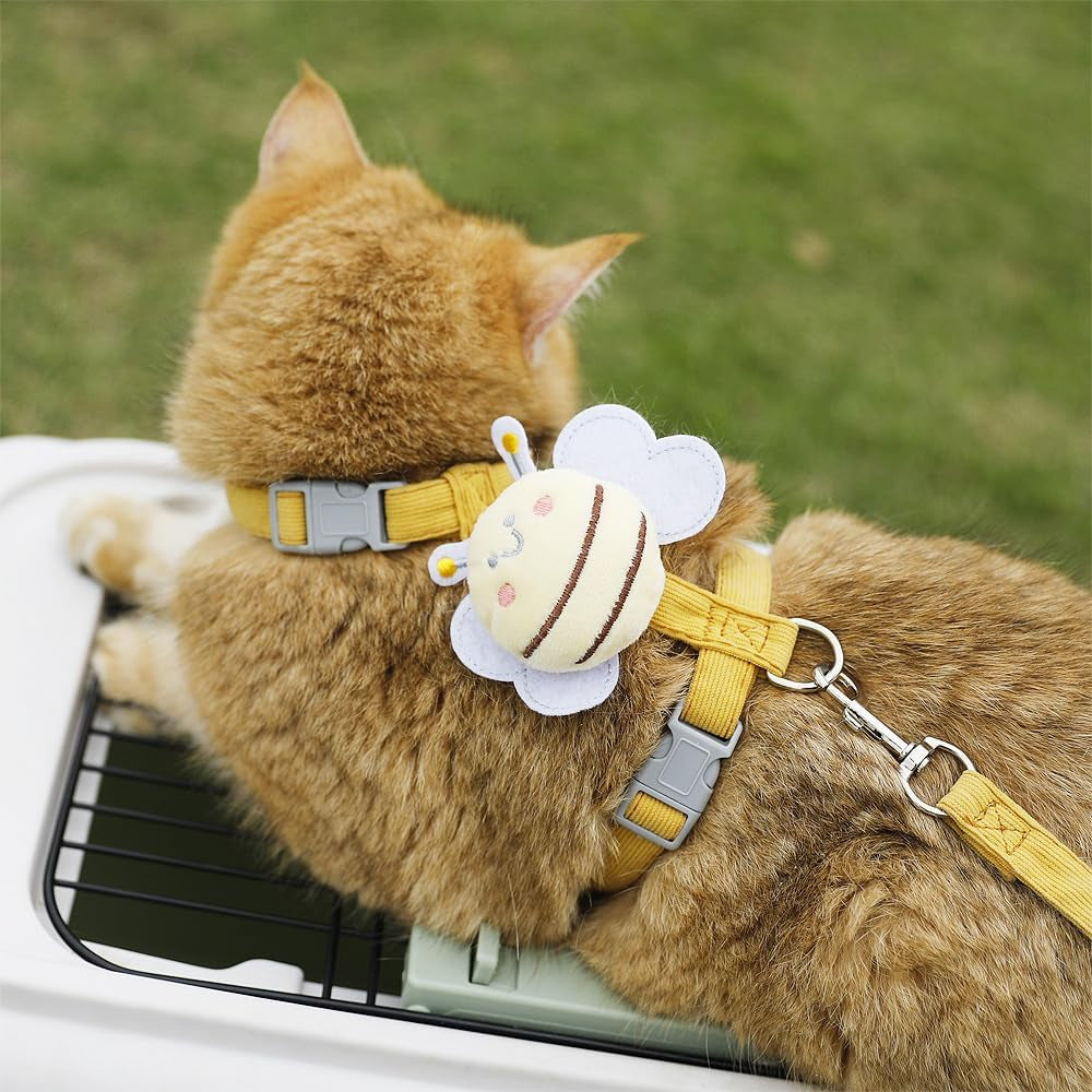 Cat Harness and Leash Set, Cat Harness Escape Proof, Rabbit Harness and Leash Set, Costumes for Cats and Bunny