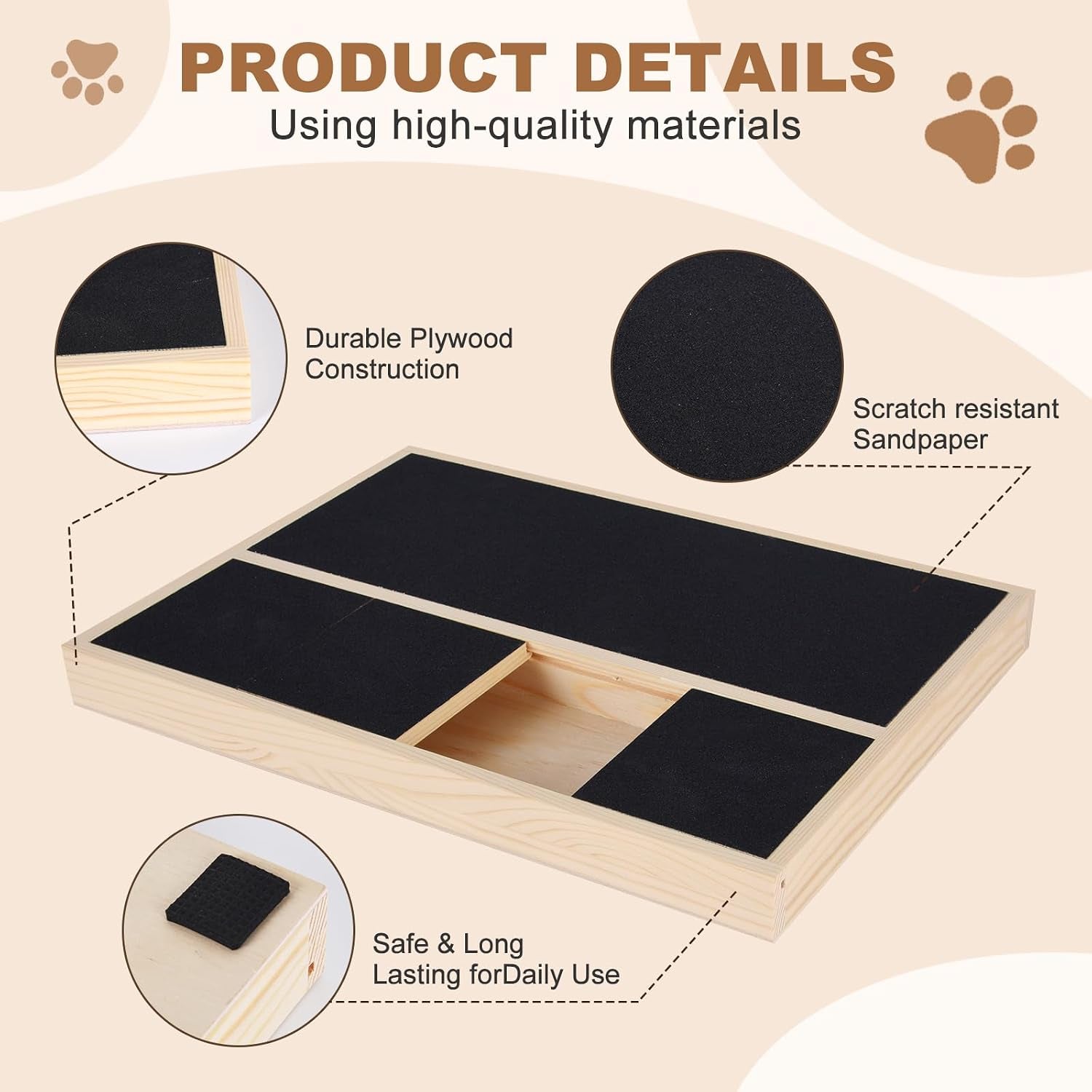 Dog Nail Scratch Board,Dog Nail Scratch Pad with Treat Box,Pet Nail File Toy Can Trim Pet Nails Naturally, Use a Special Scratching Board for Large Dogs