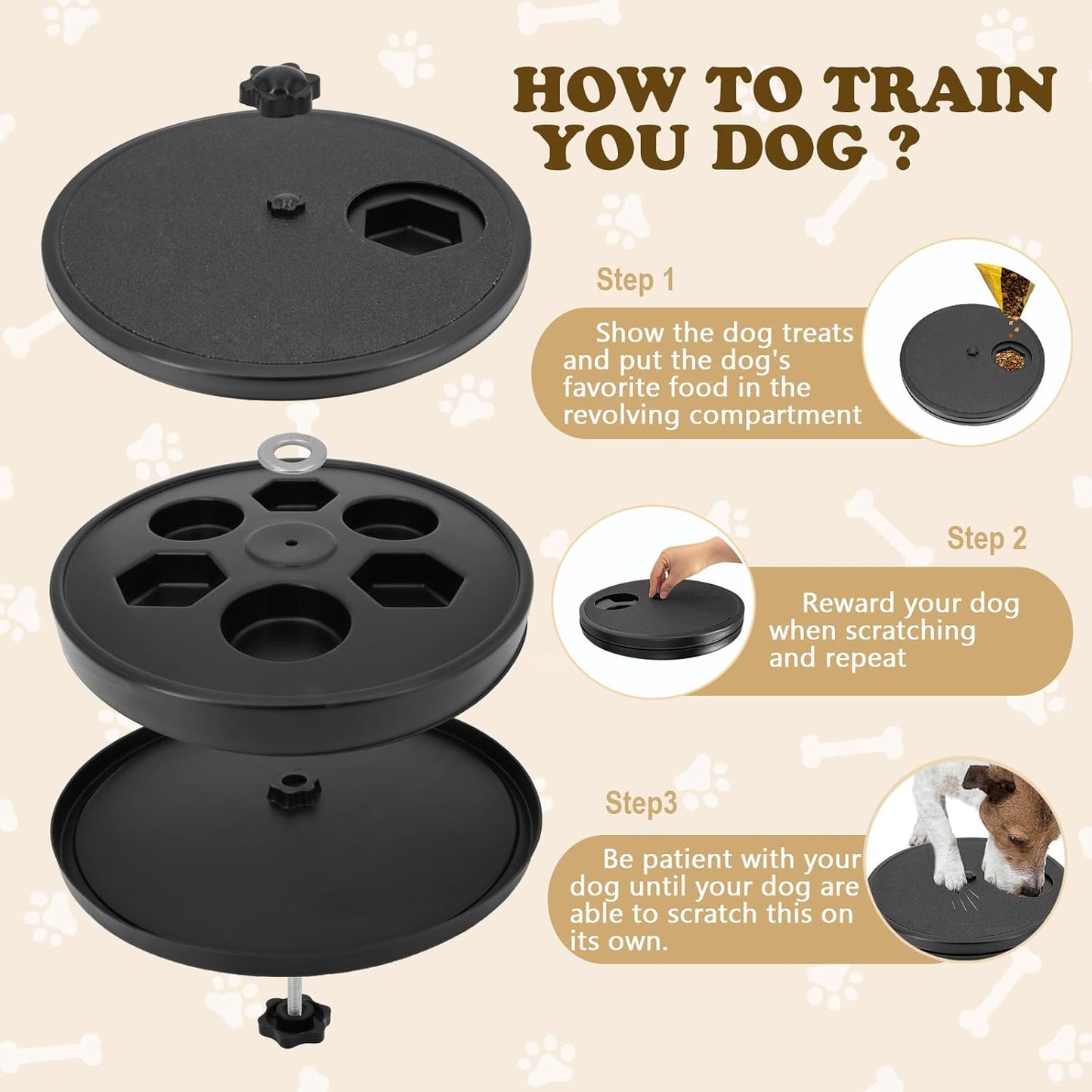 Dog Nail Scratch Board - 3 in 1 Interactive Dog Scratch Pad for Nails,Dog Nail Scratch Board with Treat Box，Stress-Free Nail Filing Tool,Dog Nail File Toy, Scratching Board for Dogs
